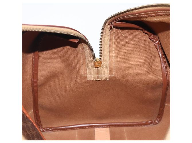 Céline CELINE Macadam Canvas Boston Bag PVC Leather Brown Gold - vista 21