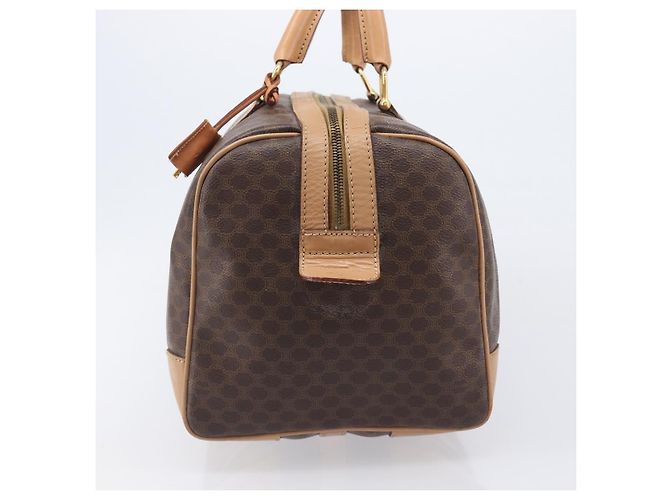 Céline CELINE Macadam Canvas Boston Bag PVC Leather Brown Gold - vista 4