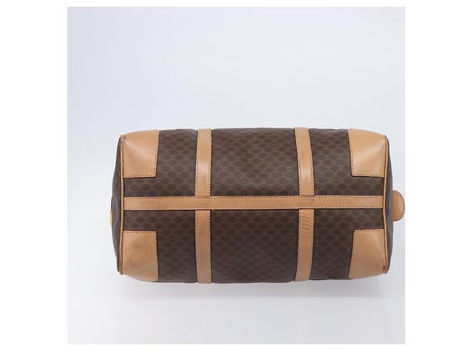Céline CELINE Macadam Canvas Boston Bag PVC Leather Brown Gold - vista 5