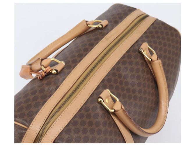 Céline CELINE Macadam Canvas Boston Bag PVC Leather Brown Gold - vista 6