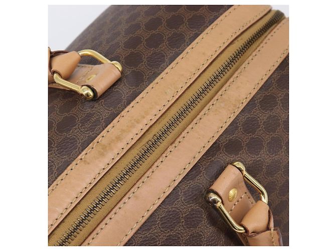 Céline CELINE Macadam Canvas Boston Bag PVC Leather Brown Gold - vista 7