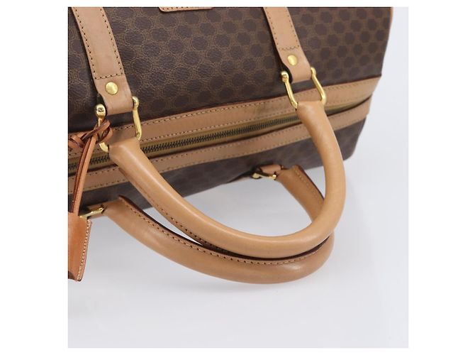 Céline CELINE Macadam Canvas Boston Bag PVC Leather Brown Gold - vista 8