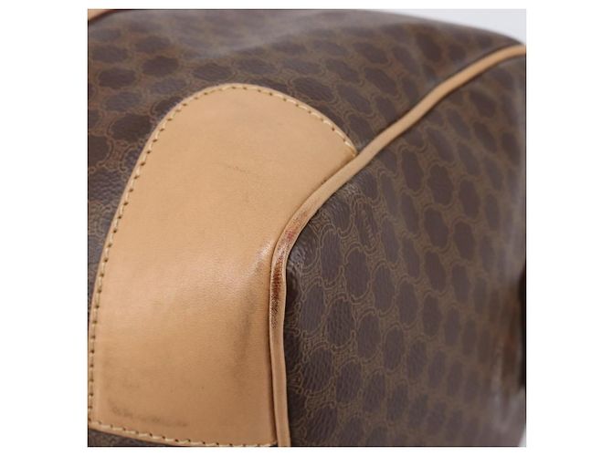 Céline CELINE Macadam Canvas Boston Bag PVC Leather Brown Gold - vista 9