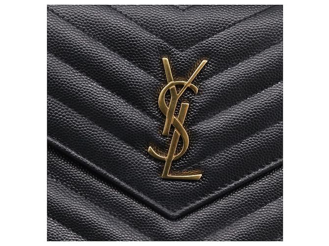 Autre Marque Saint Laurent Cassandra Chain Shoulder Bag Leather Black Gold - vista 14