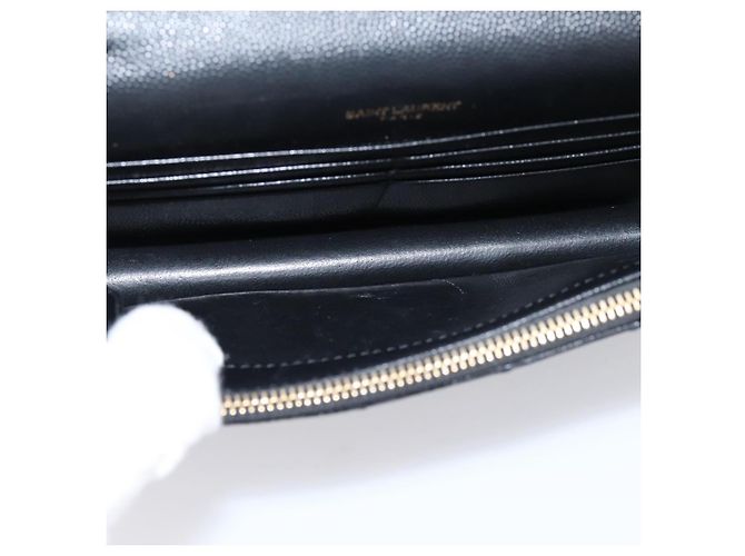 Autre Marque Saint Laurent Cassandra Chain Shoulder Bag Leather Black Gold - vista 17