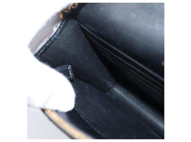 Autre Marque Saint Laurent Cassandra Chain Shoulder Bag Leather Black Gold - vista 19