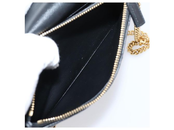 Autre Marque Saint Laurent Cassandra Chain Shoulder Bag Leather Black Gold - vista 23