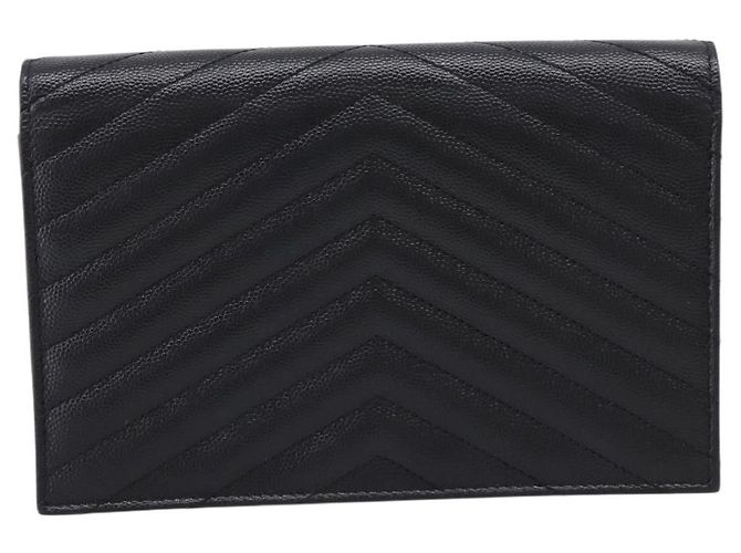 Autre Marque Saint Laurent Cassandra Chain Shoulder Bag Leather Black Gold - vista 3