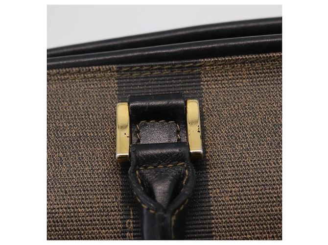 FENDI Pecan Hand Bag PVC Brown Gold Tone - vista 10