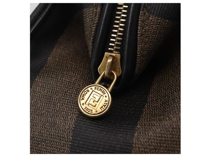 FENDI Pecan Hand Bag PVC Brown Gold Tone - vista 17