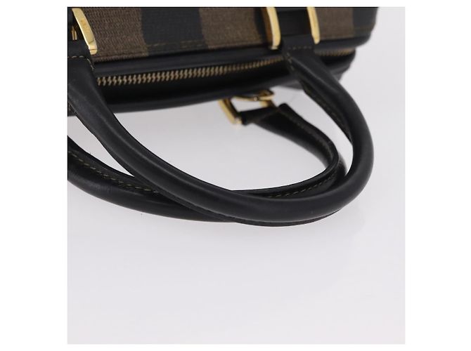 FENDI Pecan Hand Bag PVC Brown Gold Tone - vista 7