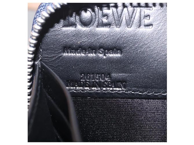 LOEWE Anagram Long Wallet Leather Navy Silver - vista 11