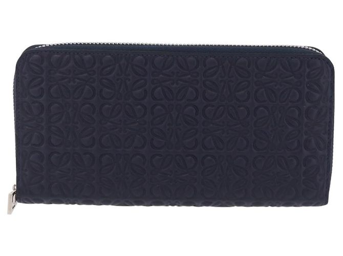 LOEWE Anagram Long Wallet Leather Navy Silver - vista 13