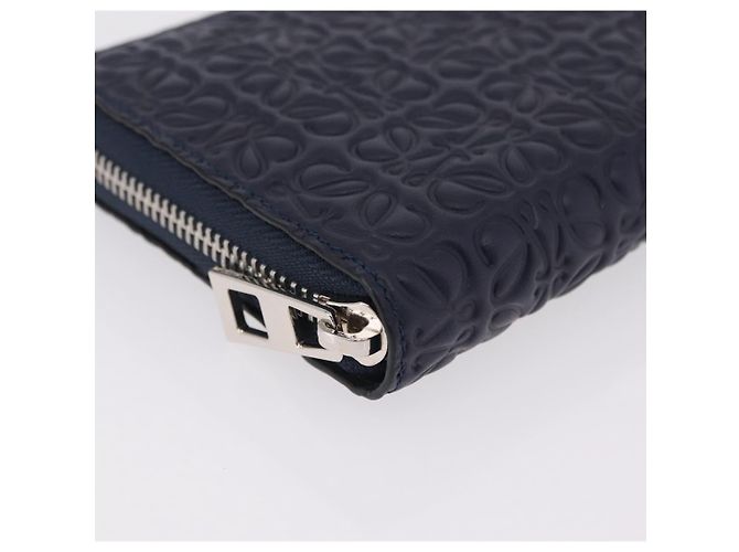 LOEWE Anagram Long Wallet Leather Navy Silver - vista 14