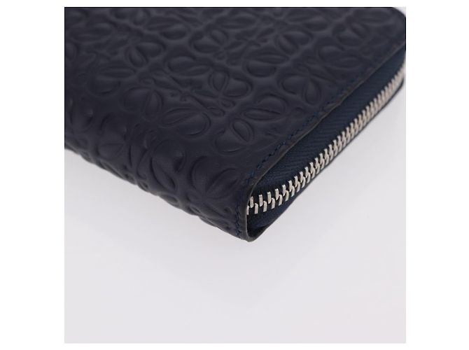 LOEWE Anagram Long Wallet Leather Navy Silver - vista 15