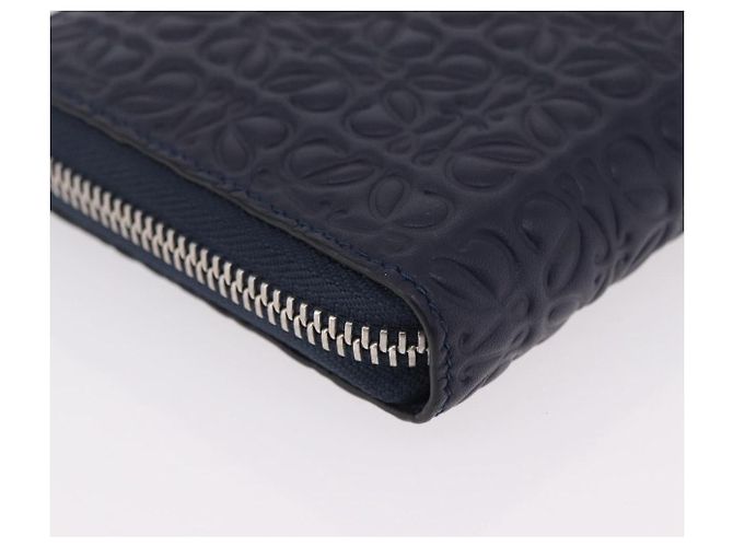 LOEWE Anagram Long Wallet Leather Navy Silver - vista 16