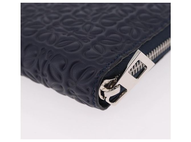 LOEWE Anagram Long Wallet Leather Navy Silver - vista 17