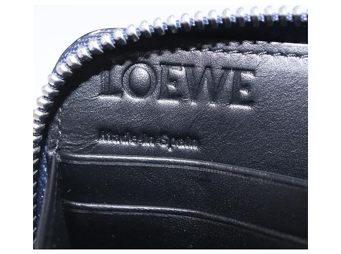 LOEWE Anagram Long Wallet Leather Navy Silver - vista 18