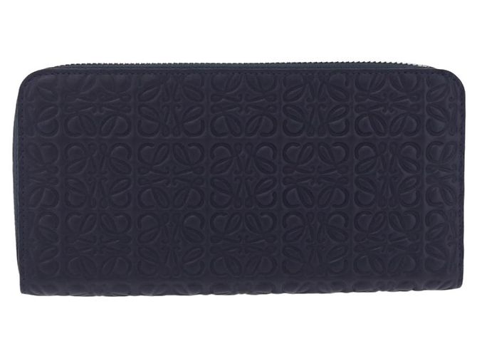 LOEWE Anagram Long Wallet Leather Navy Silver - vista 2