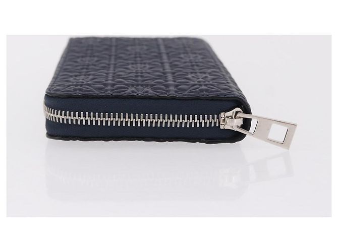 LOEWE Anagram Long Wallet Leather Navy Silver - vista 4