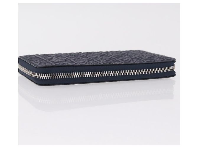 LOEWE Anagram Long Wallet Leather Navy Silver - vista 5