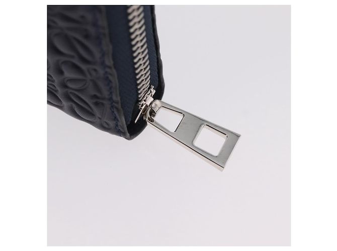 LOEWE Anagram Long Wallet Leather Navy Silver - vista 7