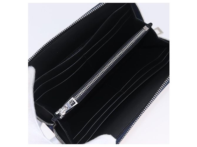LOEWE Anagram Long Wallet Leather Navy Silver - vista 8