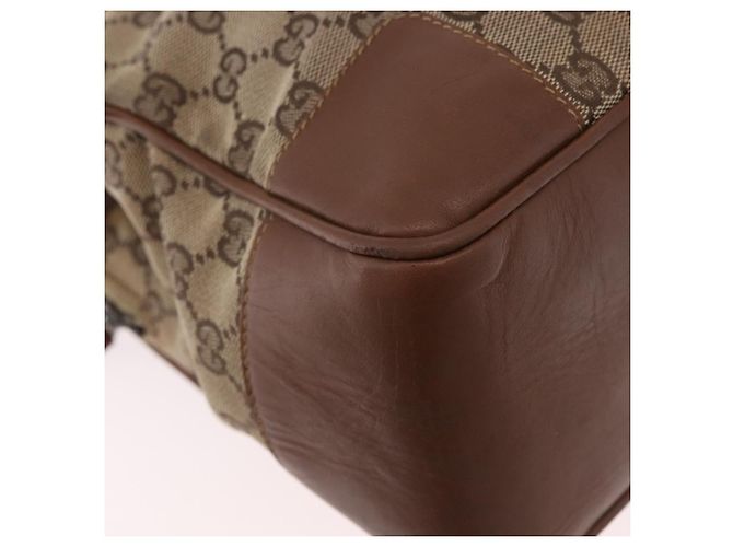 GUCCI GG Canvas Web Sherry Line Tote Bag Beige Silver Red - vista 17