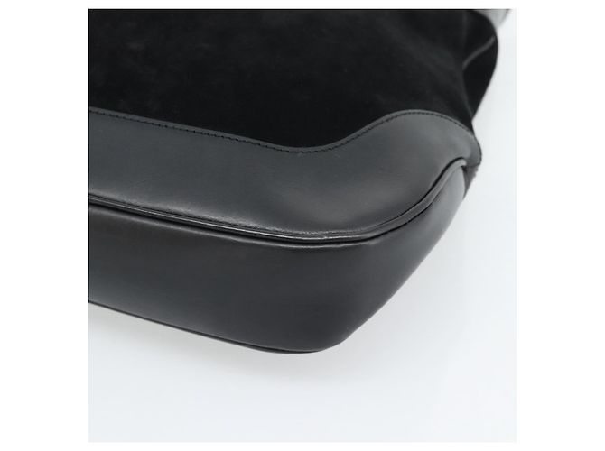 GUCCI Jackie Hand Bag Suede Black Silver 001 3346 - vista 14