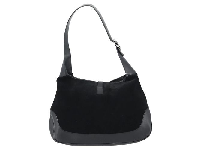 GUCCI Jackie Hand Bag Suede Black Silver 001 3346 - vista 2