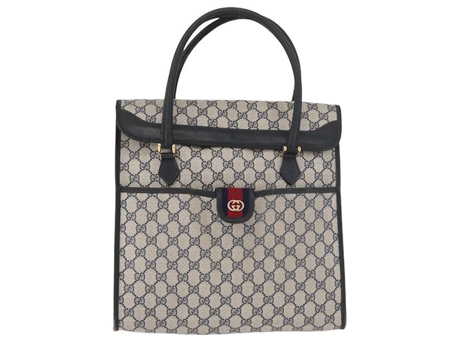 GUCCI GG Supreme Tote Bag PVC Navy Gold - vista 13