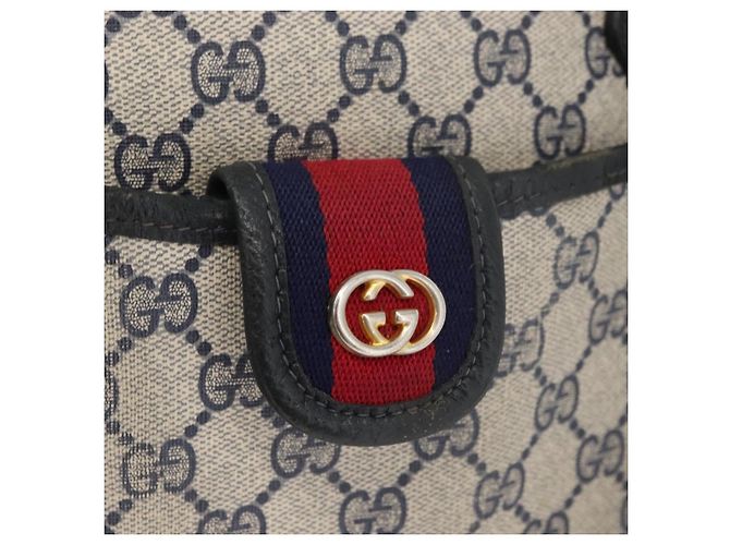 GUCCI GG Supreme Tote Bag PVC Navy Gold - vista 18