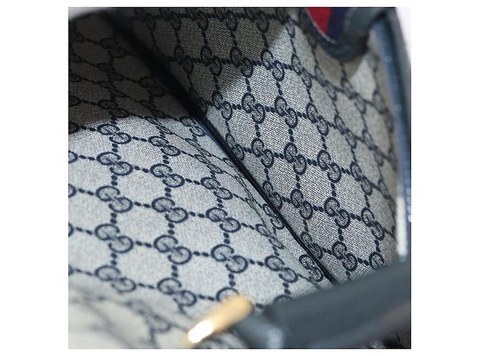 GUCCI GG Supreme Tote Bag PVC Navy Gold - vista 21