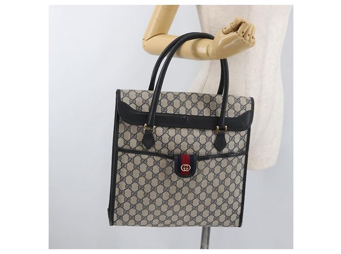 GUCCI GG Supreme Tote Bag PVC Navy Gold - vista 22