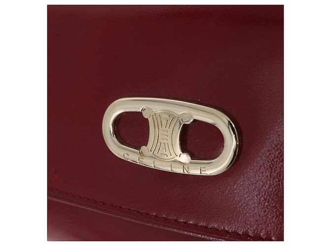Céline CELINE Triomphe Shoulder Bag Leather Red Gold Tone - vista 18