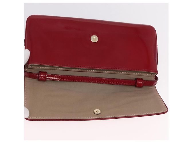 Céline CELINE Triomphe Shoulder Bag Leather Red Gold Tone - vista 19