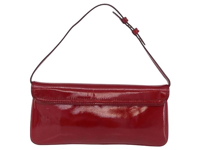 Céline CELINE Triomphe Shoulder Bag Leather Red Gold Tone - vista 4