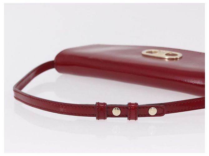 Céline CELINE Triomphe Shoulder Bag Leather Red Gold Tone - vista 9