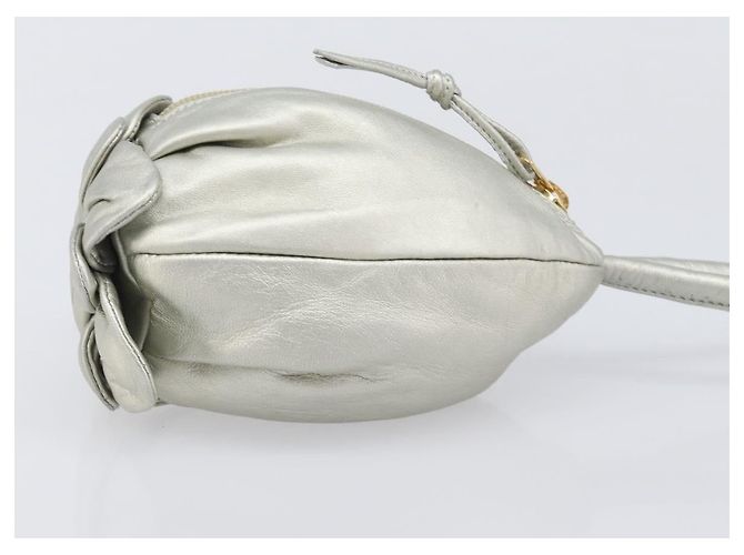 Céline CELINE Pouch Leather Silver Gold - vista 4