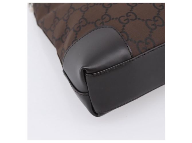 GUCCI GG Canvas Shoulder Bag outlet Dark Brown Silver 143745 - vista 11