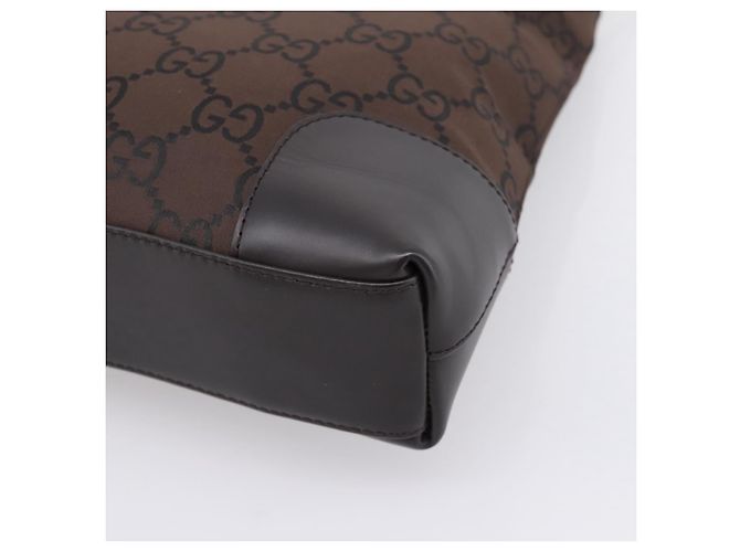 GUCCI GG Canvas Shoulder Bag outlet Dark Brown Silver 143745 - vista 12