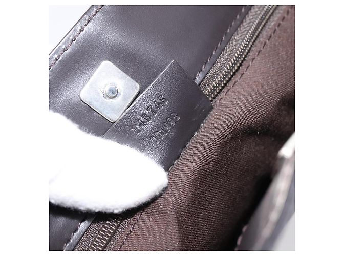 GUCCI GG Canvas Shoulder Bag outlet Dark Brown Silver 143745 - vista 20