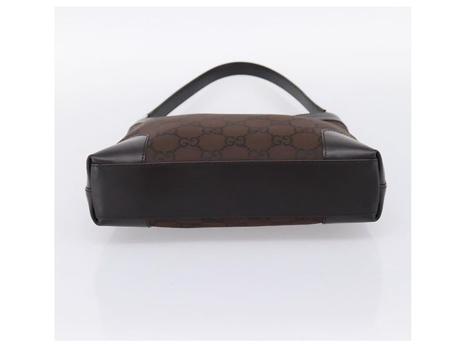 GUCCI GG Canvas Shoulder Bag outlet Dark Brown Silver 143745 - vista 9