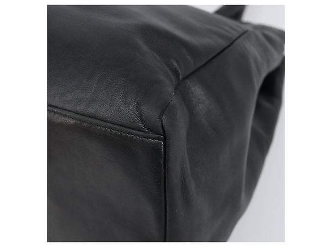 PRADA Hand Bag Leather Black Silver - vista 11