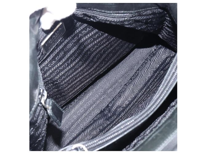PRADA Hand Bag Leather Black Silver - vista 17