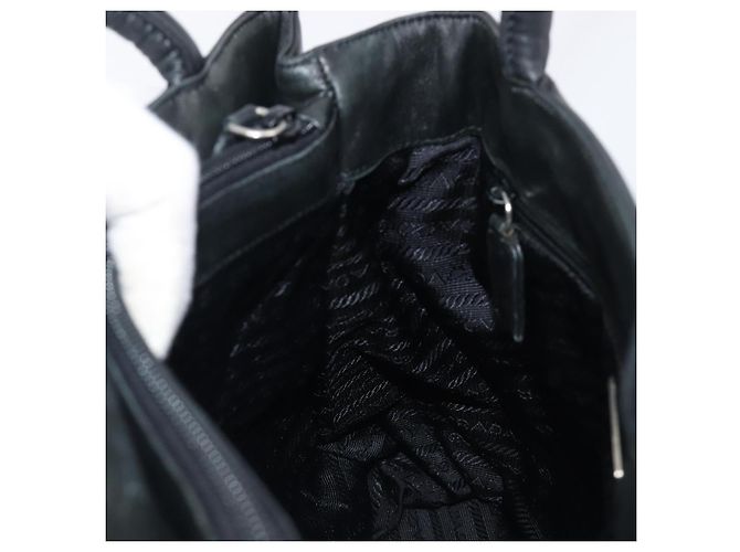 PRADA Hand Bag Leather Black Silver - vista 19
