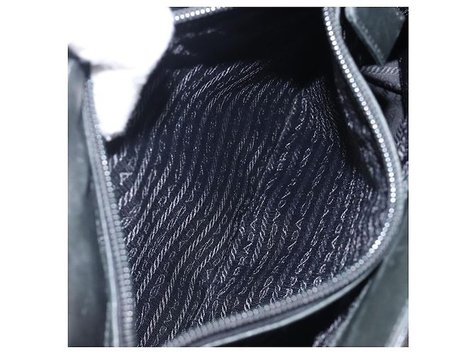 PRADA Hand Bag Leather Black Silver - vista 23