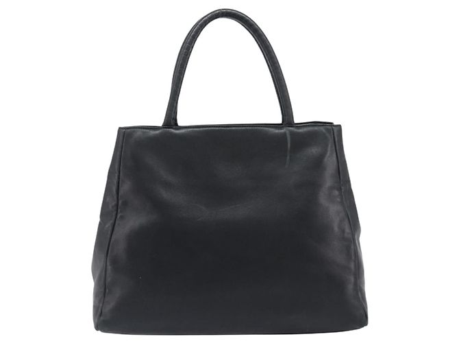 PRADA Hand Bag Leather Black Silver - vista 3