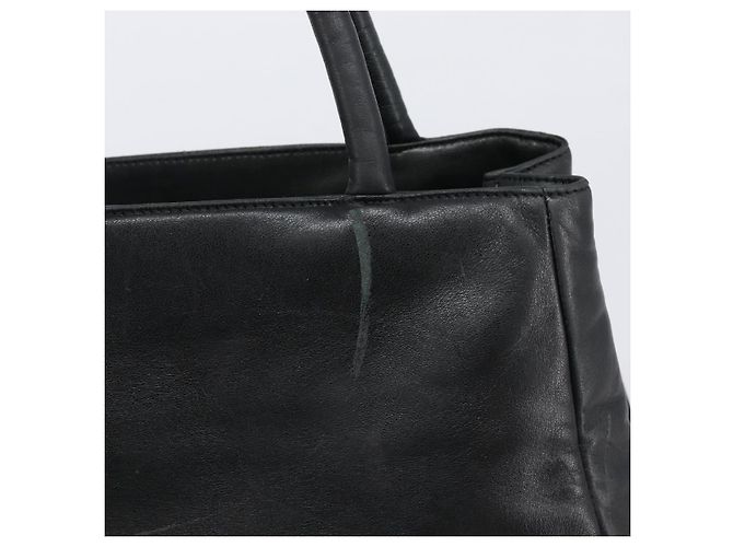 PRADA Hand Bag Leather Black Silver - vista 4