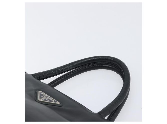 PRADA Hand Bag Leather Black Silver - vista 9